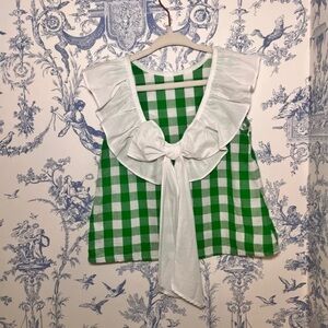 Bella Bliss Gingham Top with Bow 2T Like New